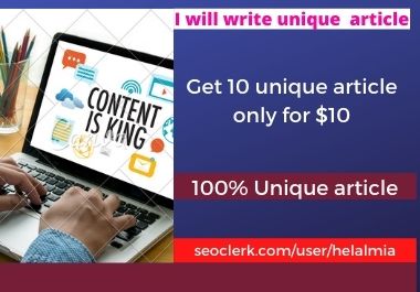 I can give you 10 unique articles to grow your websit...