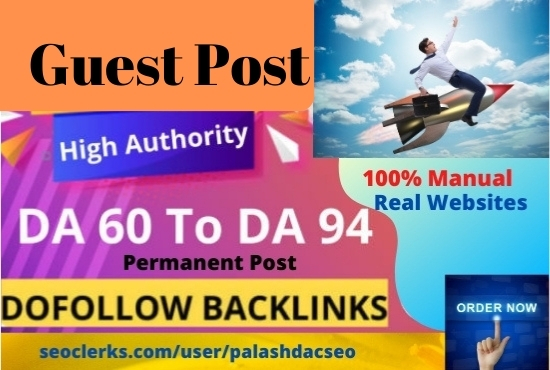 I will write and publish 5 guest posts from high DA w...