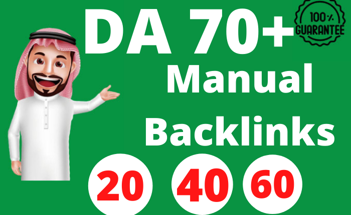 20 manual backlinks da 70 plus best SEO dofollow link...