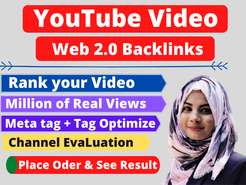 I will give you 100 Web 2.0 YouTube Video Back links ...