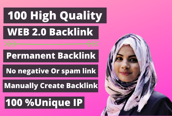 I will Create Manually 100 Web 2.0 High Quality Backl...