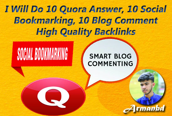 I Will Do 10 Quora Answer, 10 Social Bookmarking, 1...