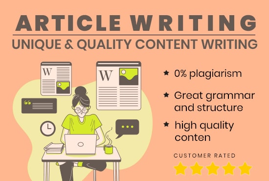 I will write professionally researched and articles w...