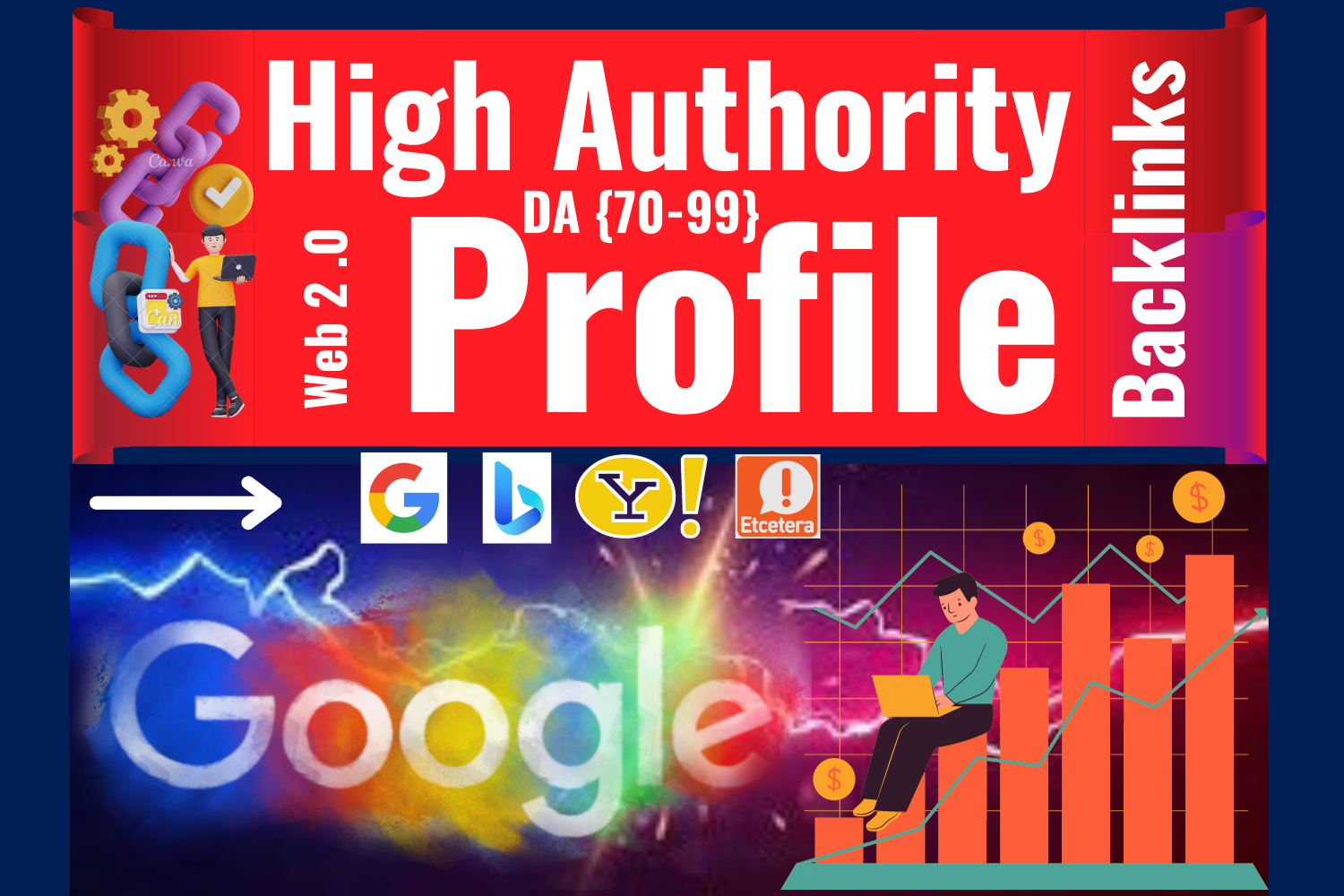 50 Profile Backlinks with High DA-PA 50-99 for Websit...