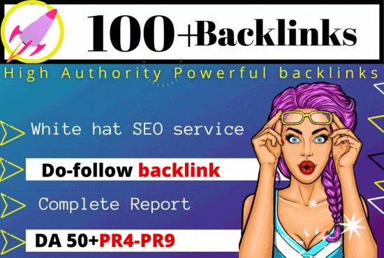 I will create 100 manual dofollow high PR5+ backlinks with high DA50+ links