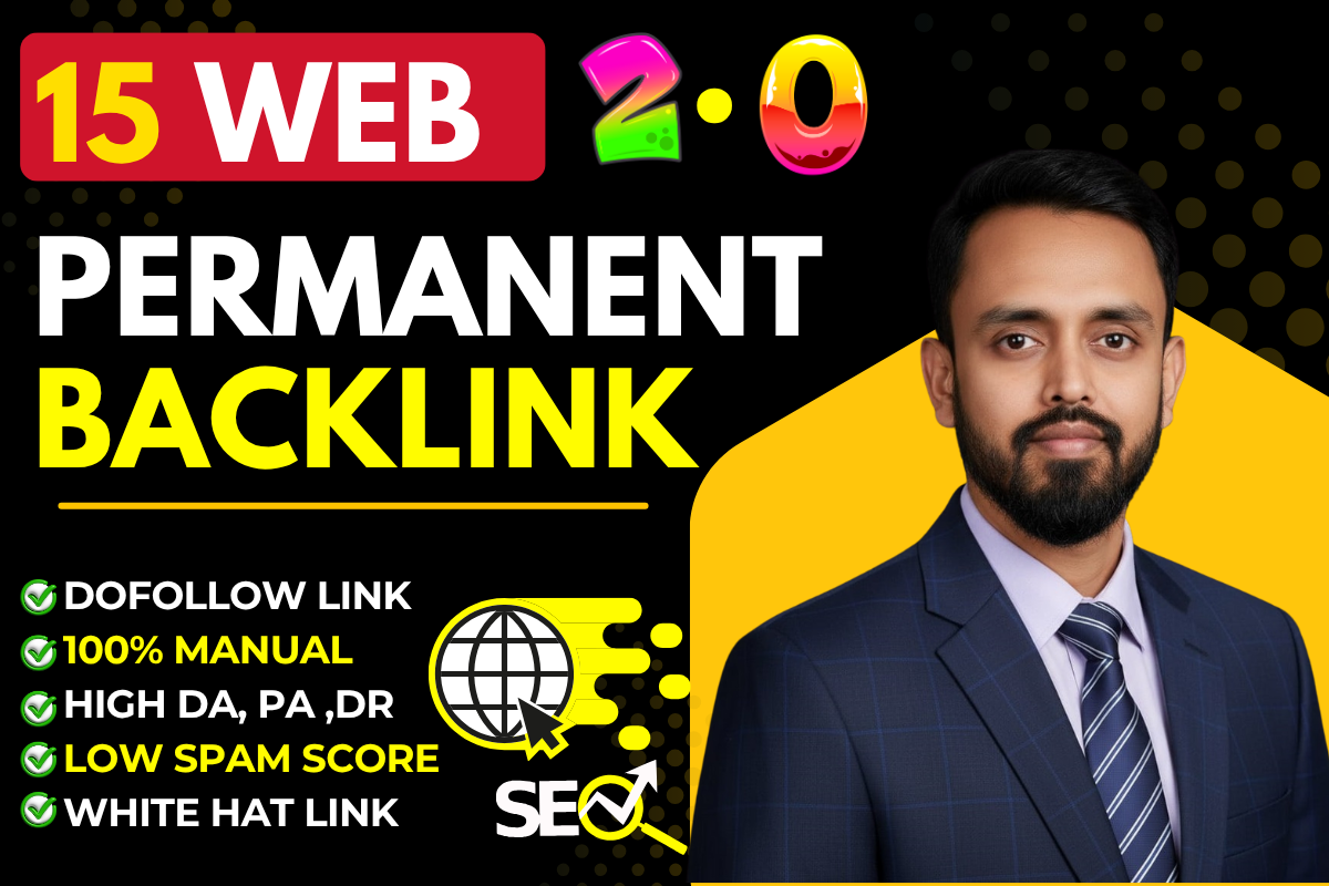 15 Web 2.0, HQ Backlink Permanent Post with increase...