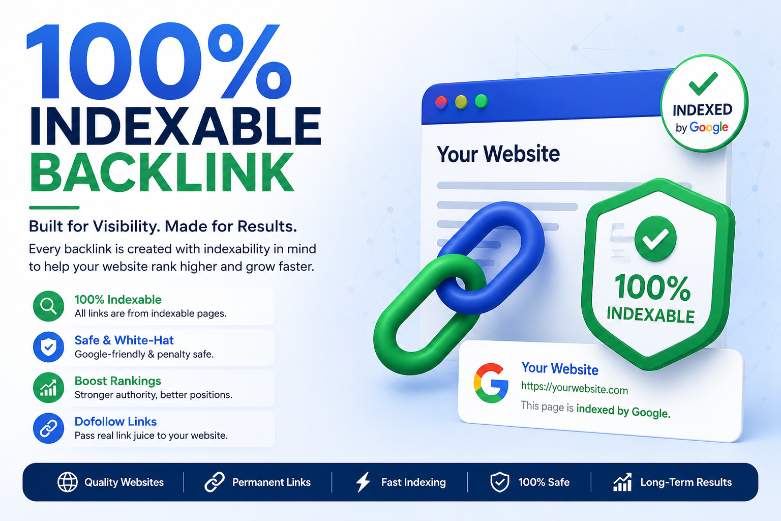 80-100 Indexable 50 SEO Backlinks High Authority Whit...