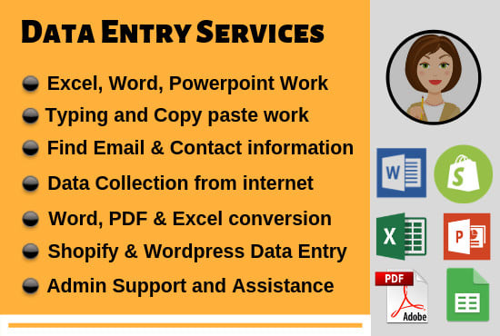 I will do excel data entry, mining, scraping, find...
