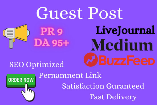 I will do high da pa bakclinks on medium and buzzfeed