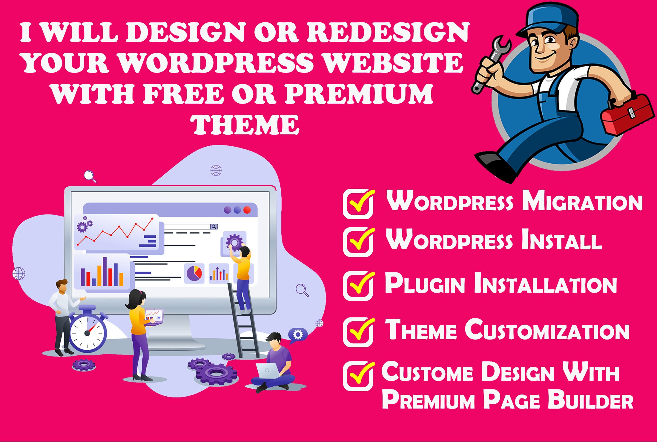 I Will Design, Redesign Or Revamp Your Wordpress Web...