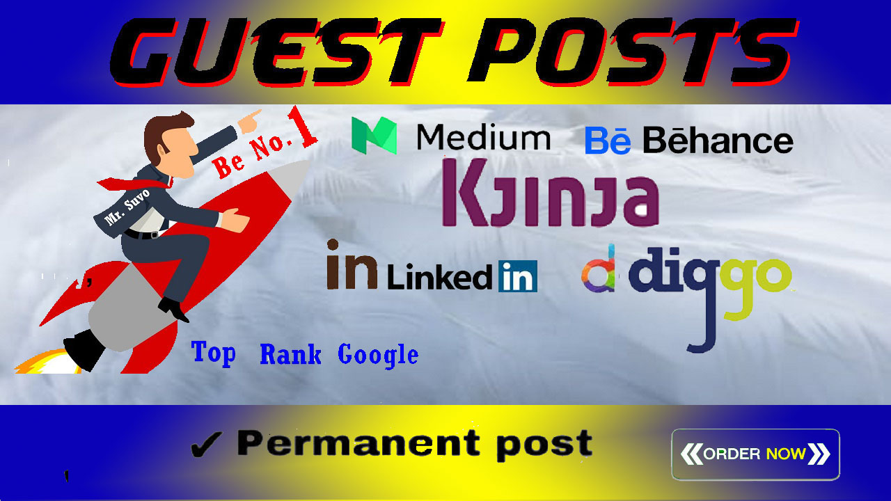 I will write and publish 5 guest posts on high qualit...