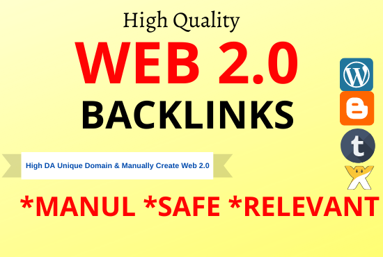 I will create 30 High DA web2.0 high Quality permanen...