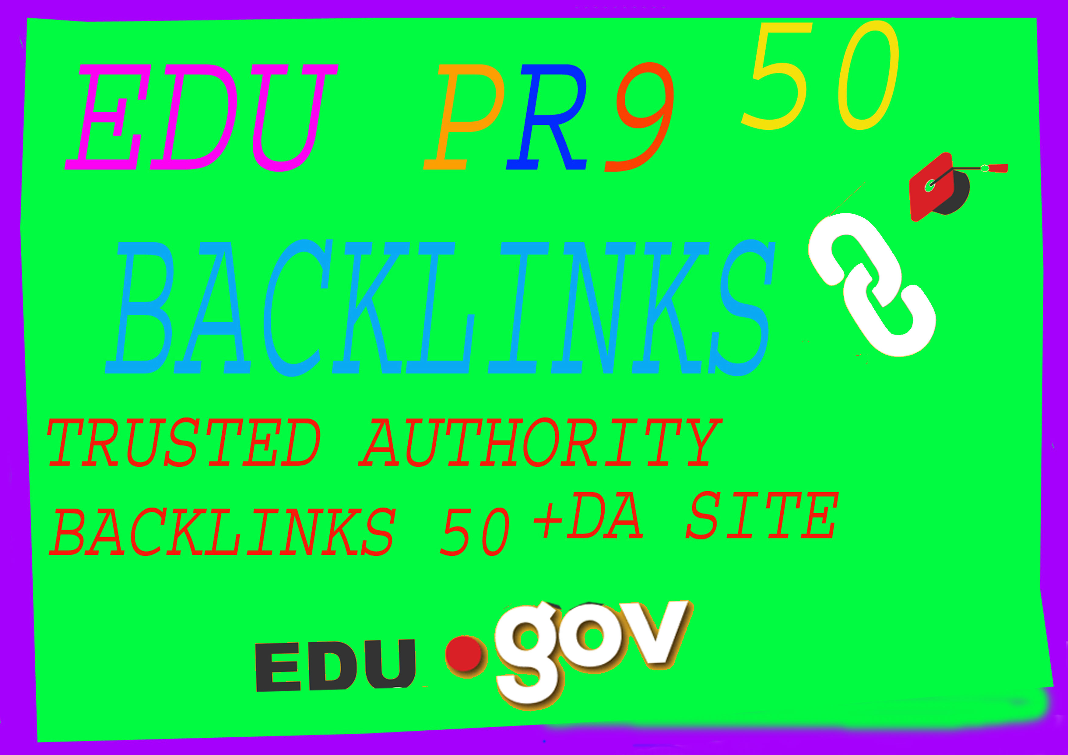 I will do 50+ 10 High DA premium quality Edu back lin...
