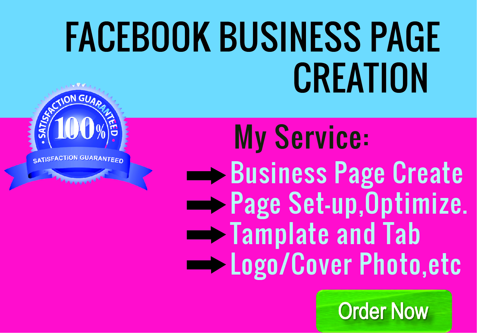 I will do create facebook business page setup, custo...
