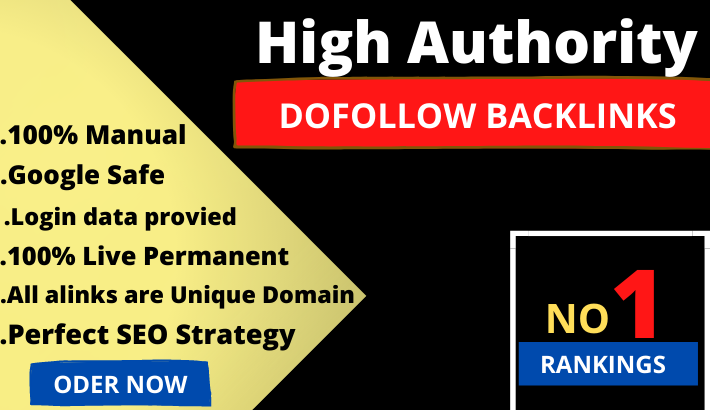 20 Manual White Hat high DA SEO Backlinks for pushing...