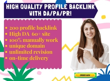 I will Build Manually 200 High DA Profile Backlinks.