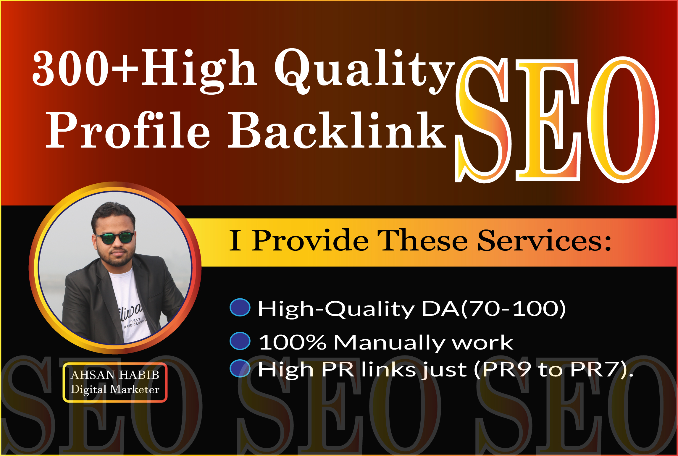 I will create 100+ HQ Profile Backlink SEO manually