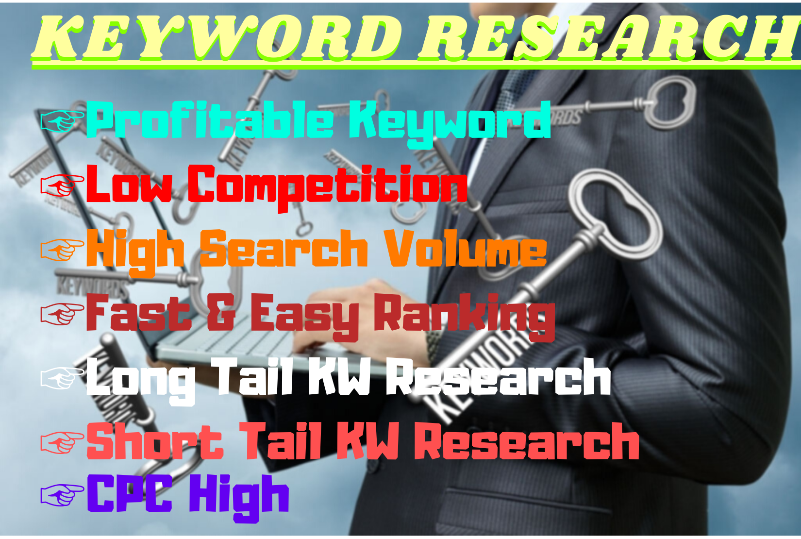 I will do 50 SEO Keywords research with 1 main keywor...