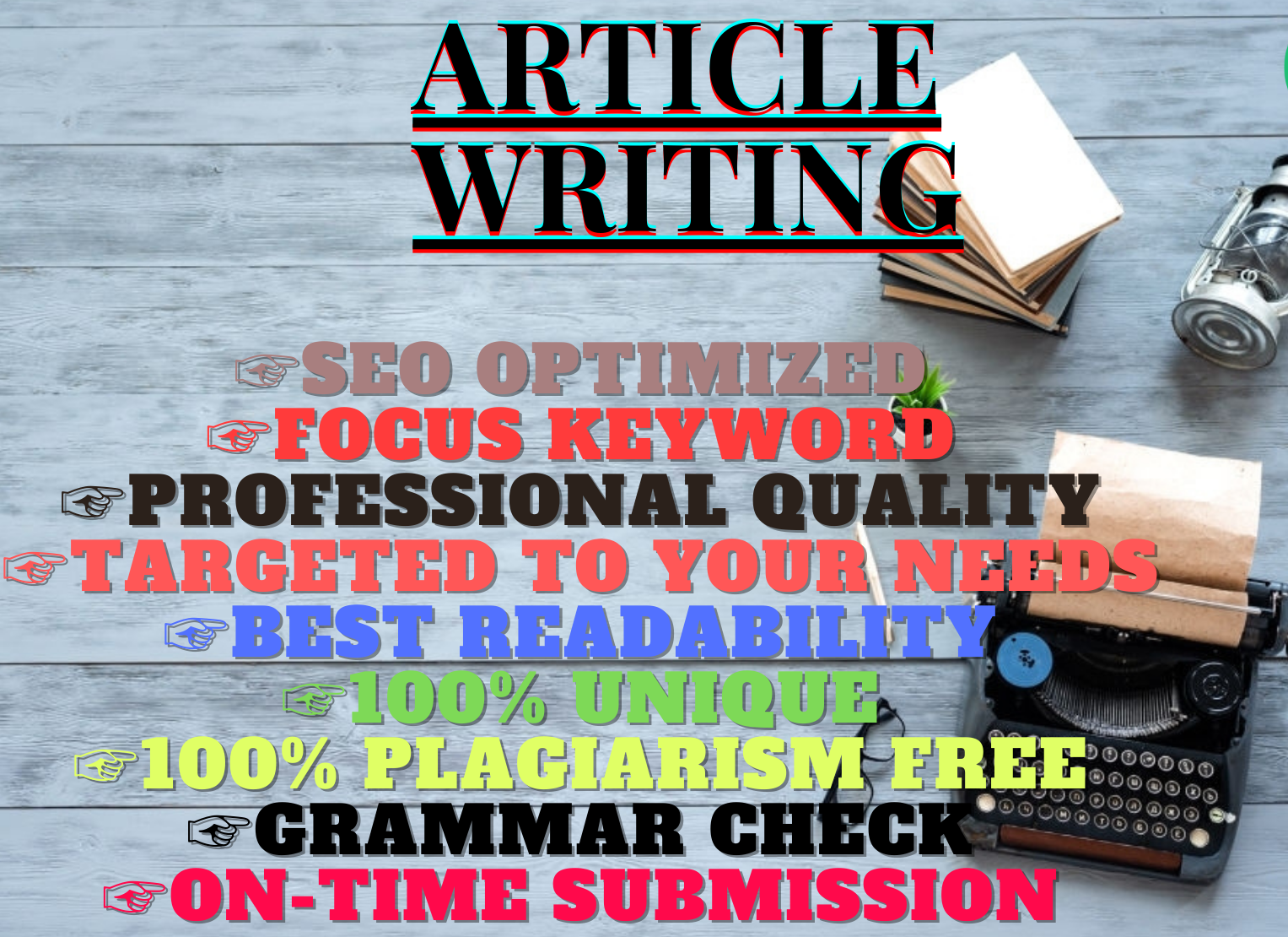 I will write well researched SEO optimized 500words b...