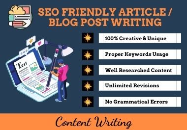 I Will Do Professional SEO Friendly Article / Blog Po...