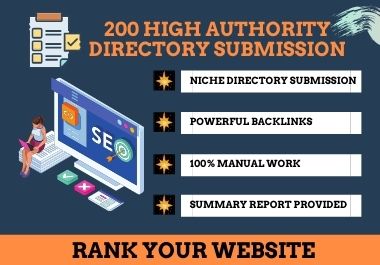 I will manually do 200 niche directory submissions fo...