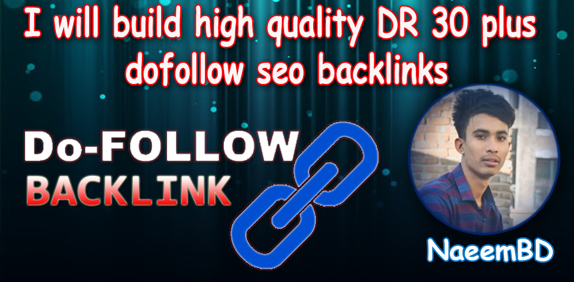 I will build high quality DR 30 plus dofollow seo bac...