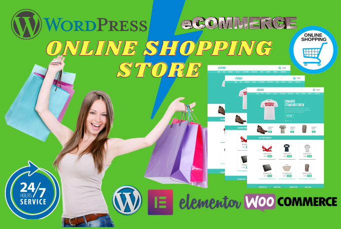 I will build wordpress ecommerce website with woocomm...
