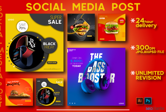 I will do modern social media post and story design t...