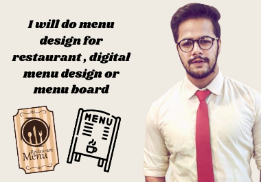 I will do menu design for restaurant, digital menu d...