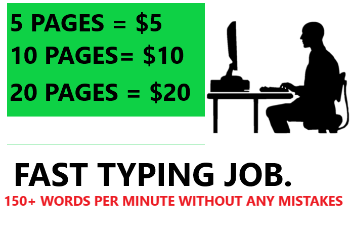 I will do fast typing job, retype any document to ms...