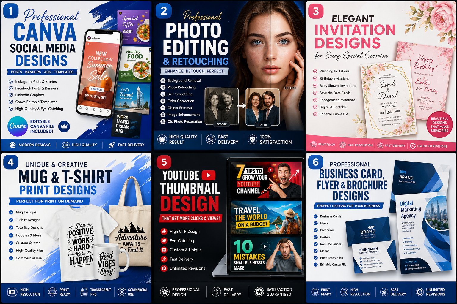 I will design professional Canva graphics, invitatio...