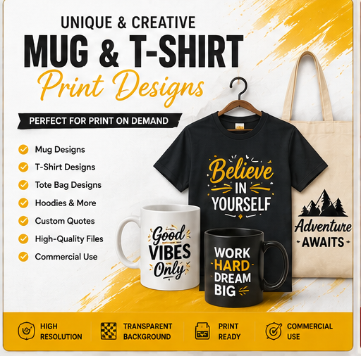 I will create unique mug, t-shirt, tote bag, and p...