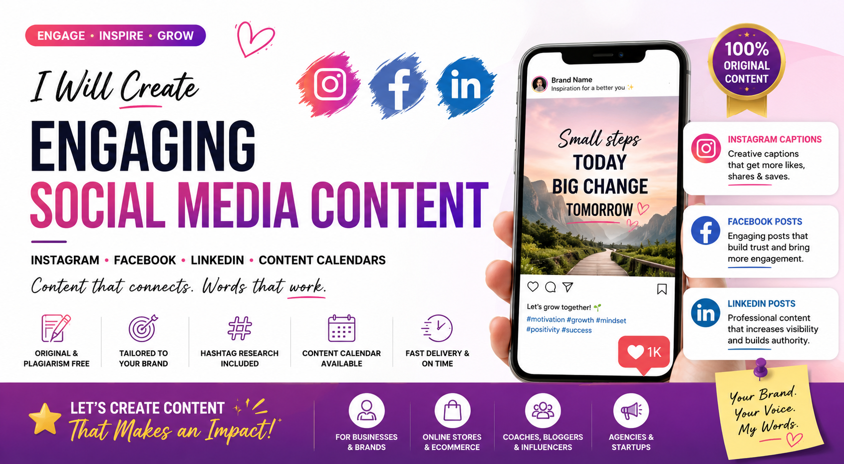 I Will Create Engaging Social Media Content for Insta...