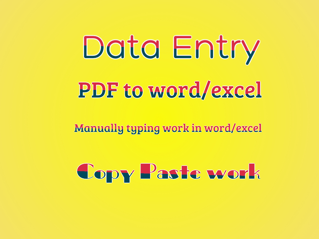 I will do fastest data entry internet research PDF to...