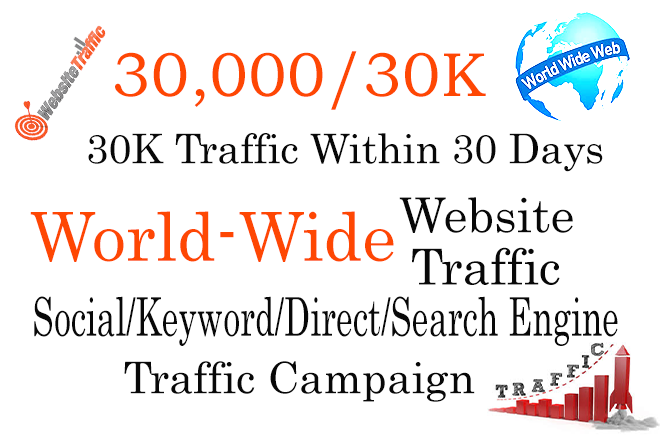 30K-America/Europe/Asia/World-wide Keyword Targeted T...