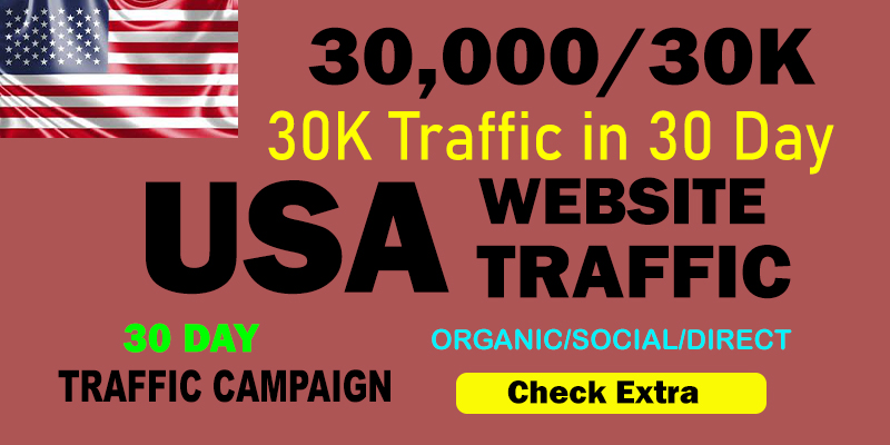 I will Drive 30,000 USA Keyword Targeted/Social Media...