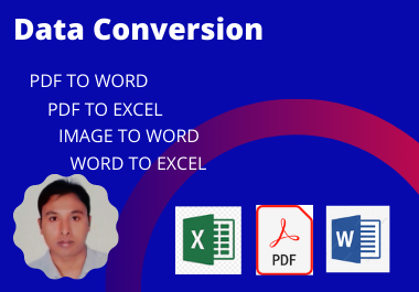 I will convert your data pdf to word, word to excel ...