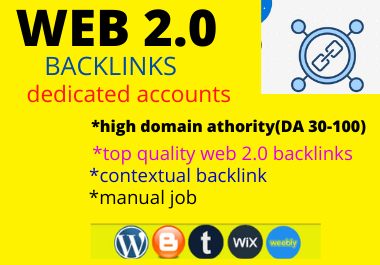i will build 400 PLUS high quality and high DA web 2....