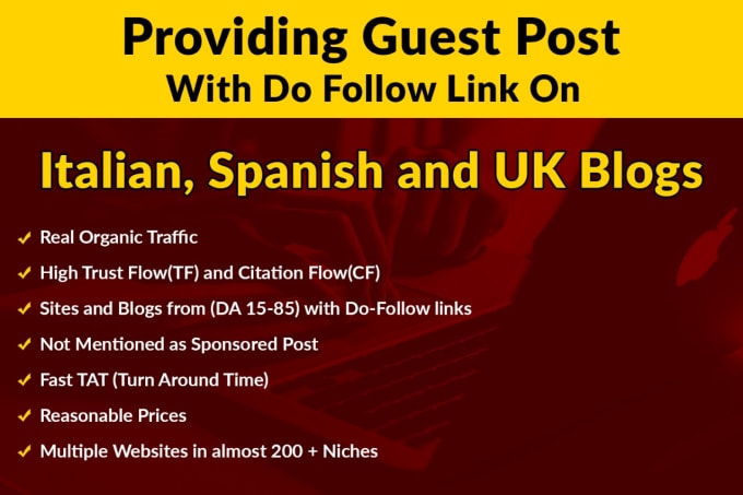 Providing link building service on UK, Italian and S...