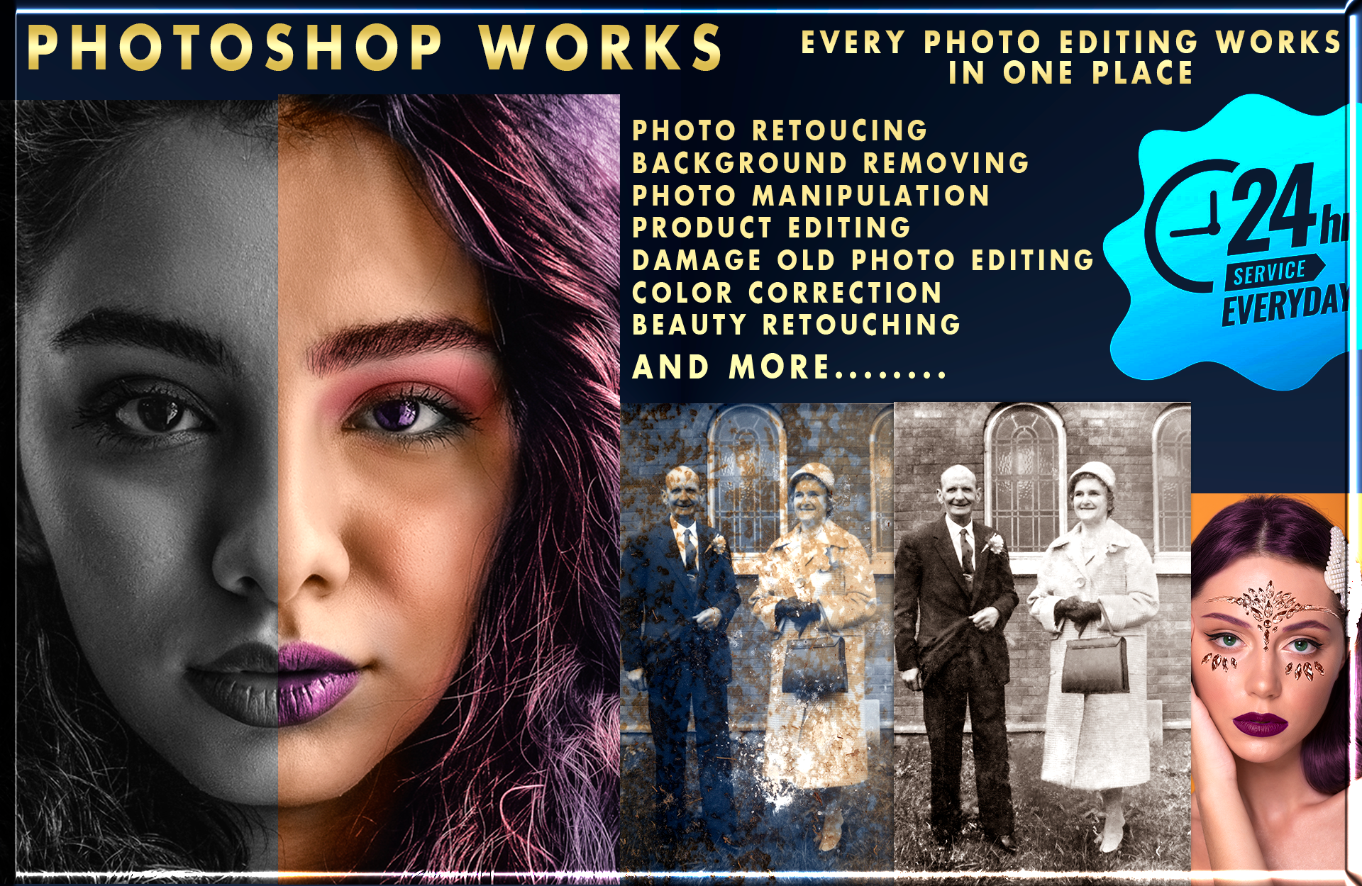 I will do any kind of photo editing works