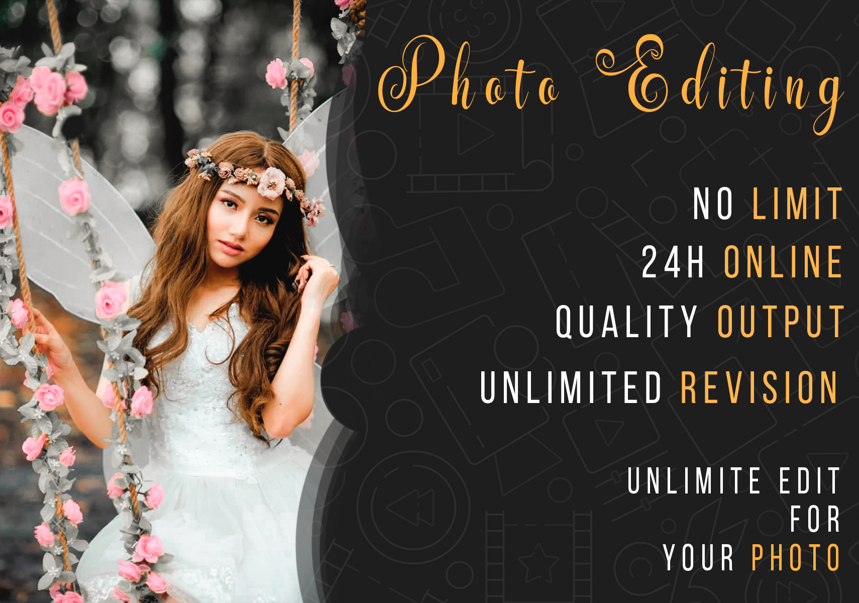 I will do any kind of photoshop editing professionall...