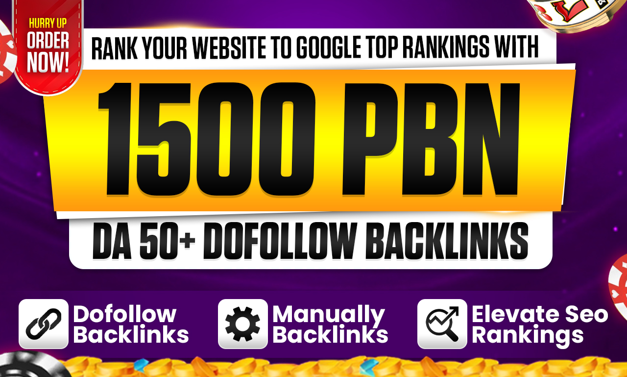 1500 High DA PBN Backlinks - Fast Indexing & Rank...