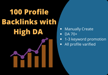 50 high authority social profile backlinks DA 80+ web...