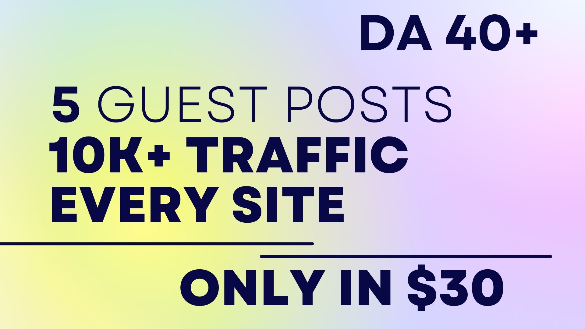 I will provide 5 guest posts with Dofollow link 10k p...