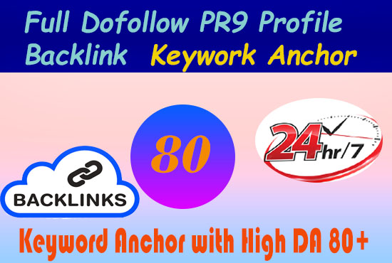 Full Do Follow 80 PR9 Profile Backlink On High DA 80+...