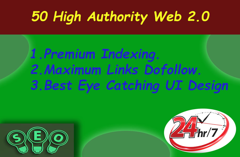 I will create manually 50 high authority web 2 0 back...