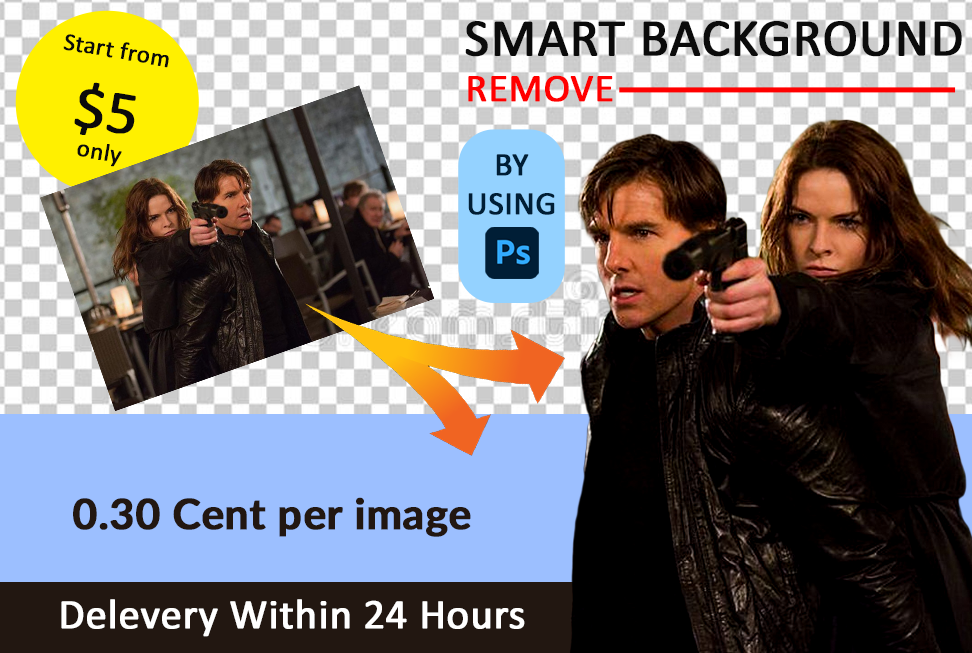 I will do any kind of background remove within 24 hou...