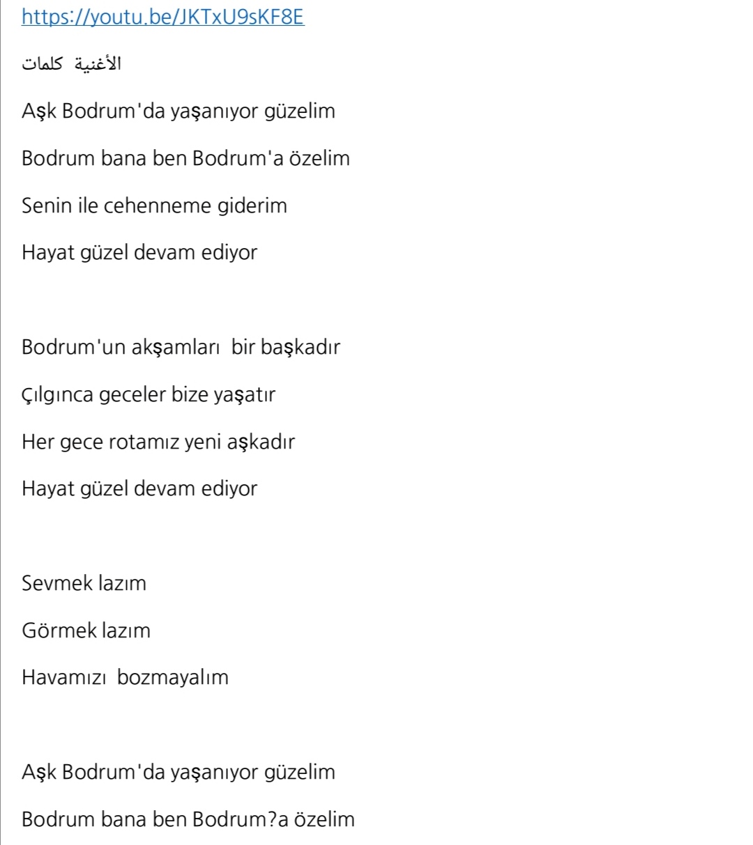 Translate a page or song from Turkish or English into...