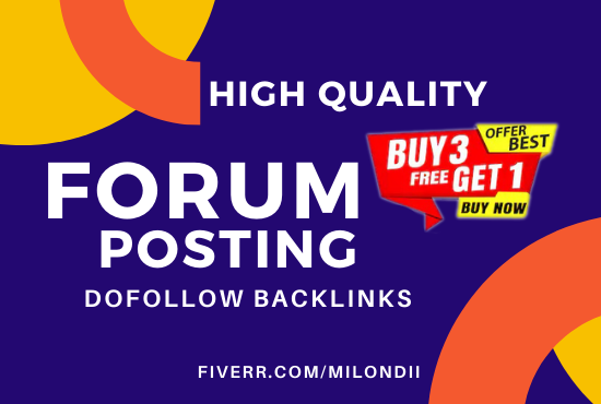 I will provide HQ forum posting and forum profile bac...