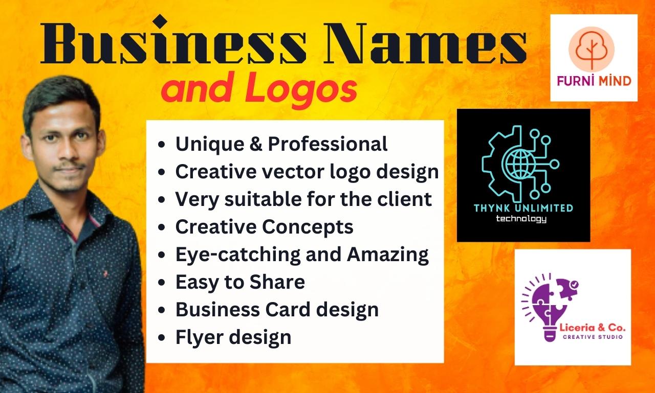 I will create the perfect brand name and logo your bu...